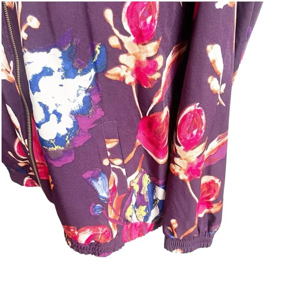Susan Graver Watercolor Artist Style Zip Up Jacket NWOT Size 3X